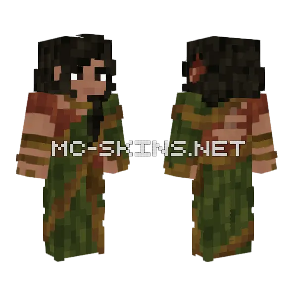 Green Sari From Planet Minecraft skin, front and back