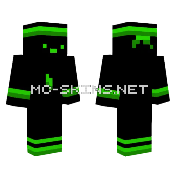 Green Screen Man Minecraft skin, front and back
