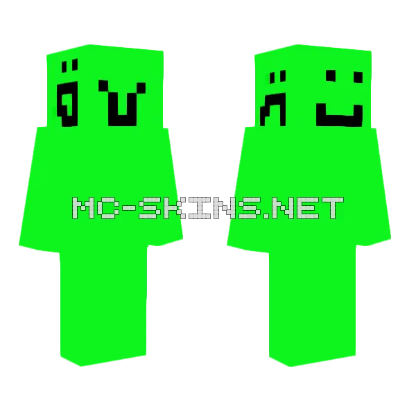 Green Screen Man Minecraft skin, front and back