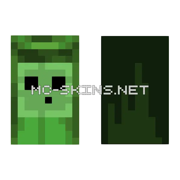 Green Slime Face cape, outside and lining