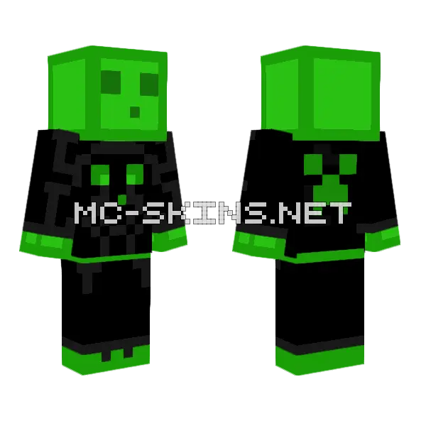 Green Slime Monster Minecraft skin, front and back
