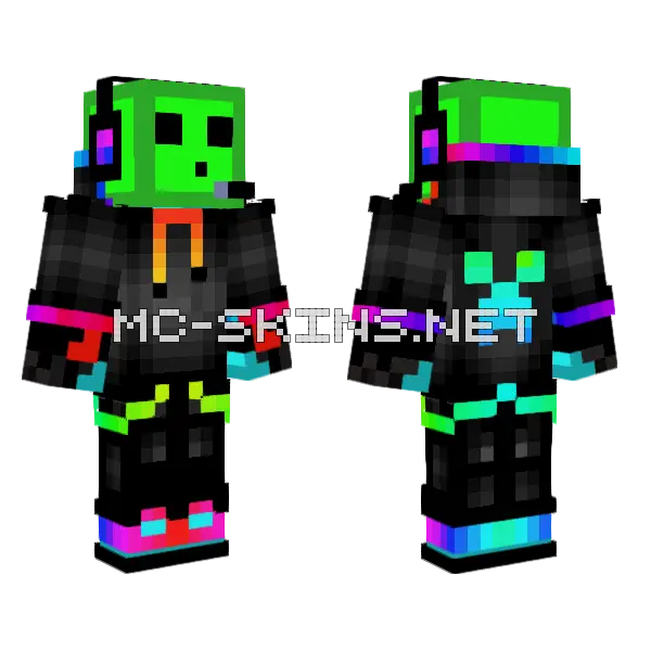 Green Slime Skin Minecraft skin, front and back
