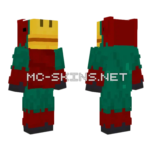 Green Sniffer Minecraft skin, front and back