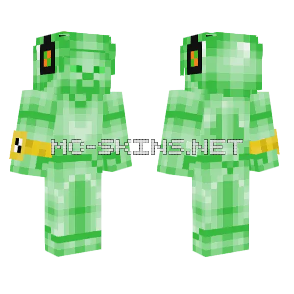 Green Steve Gamer Watch Minecraft skin, front and back