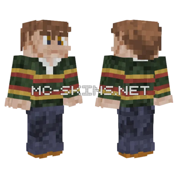Green Striped Jumper, front and back