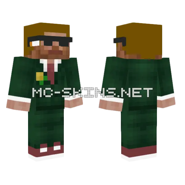 Green Suit with Tie, front and back