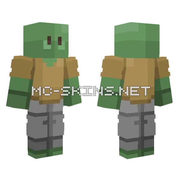 Green Zombie Boy, front and back