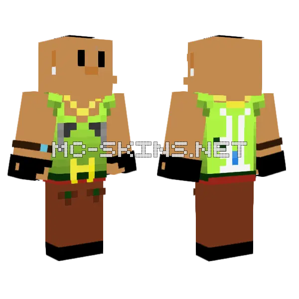 Green Tank Top Boy Minecraft skin, front and back