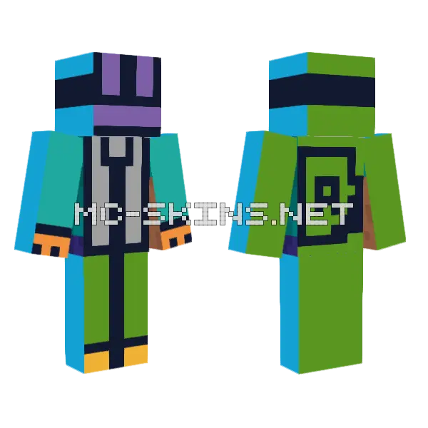 Green Zombie Doctor Minecraft skin, front and back
