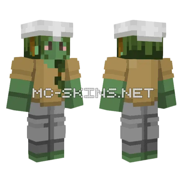 Green Zombie Warrior, front and back