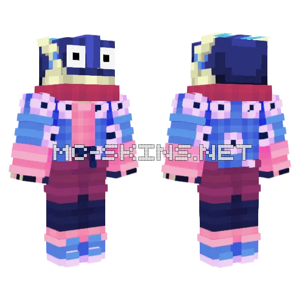 Greninja Sapphire Champions Minecraft skin, front and back