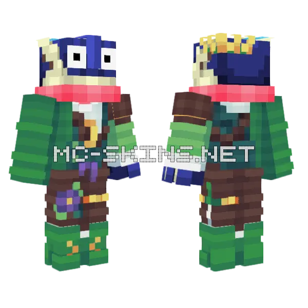 Greninja Slimy Slimes Chamber Trials Minecraft skin, front and back