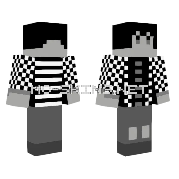 Grey Checkered Suit, front and back