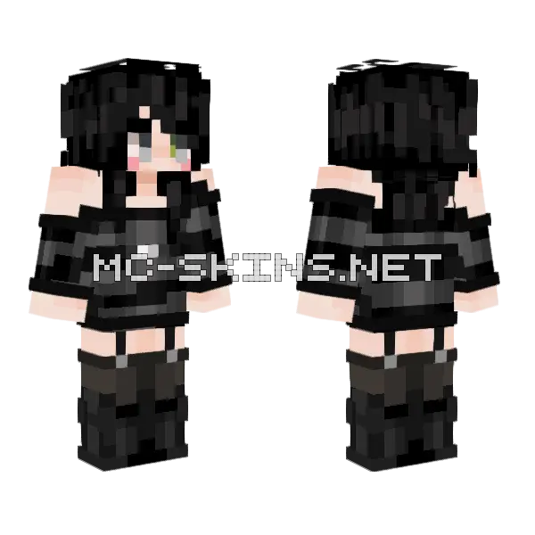 Grey Girl Minecraft skin, front and back
