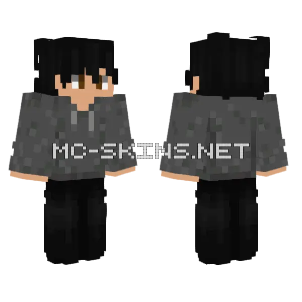 Grey Hoodie Guy, front and back