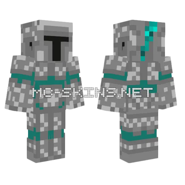 Teal Knight Armor, front and back