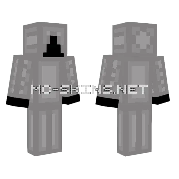 Grey Straight Death Minecraft skin, front and back