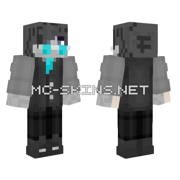 Grey Suit Minecraft skin, front and back