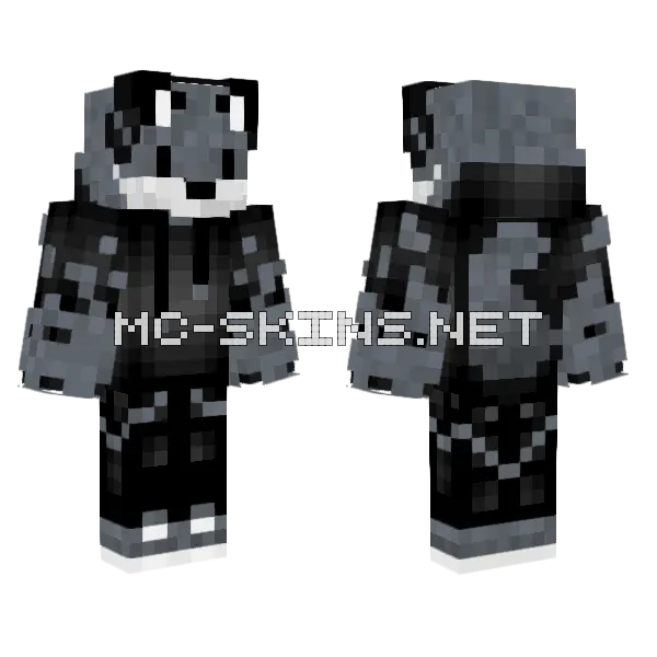 Grey Wolf Skin Minecraft skin, front and back