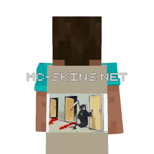 Grim Reaper Knocking Door cape, outside and lining