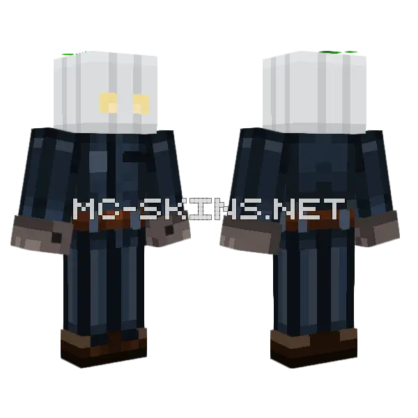 Grimm White Pumpkin Minecraft skin, front and back