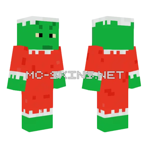 Grinch Monster Minecraft skin, front and back