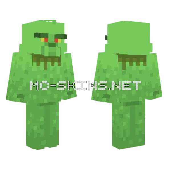 Grinch Monster Minecraft skin, front and back