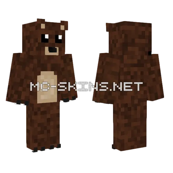 Grizzly Bear Minecraft skin, front and back
