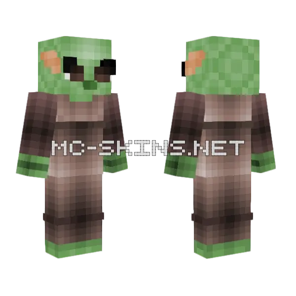 Grogu Baby Yoda Minecraft skin, front and back