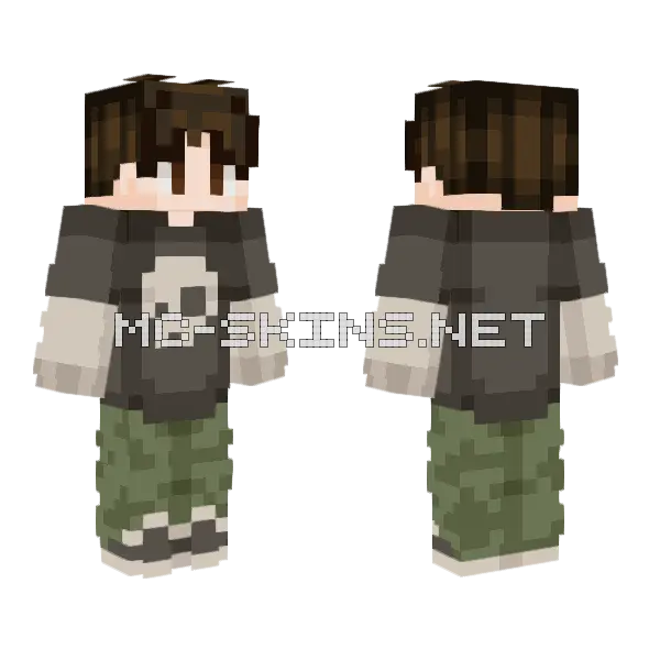 Grunge Boy Minecraft skin, front and back
