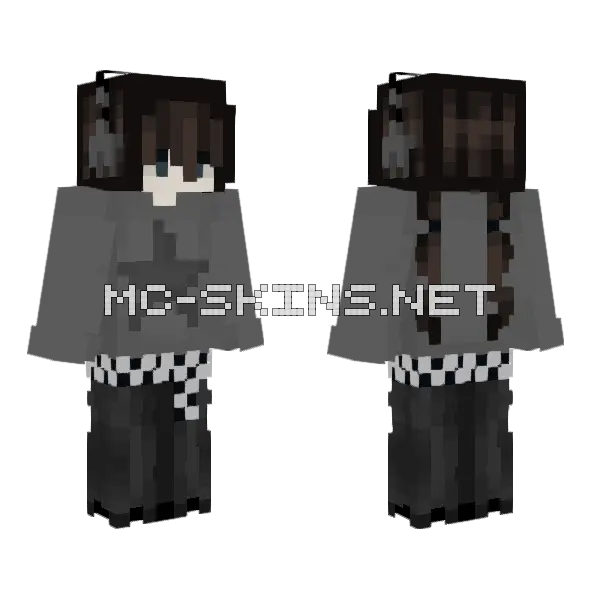 Grunge Star Girl Minecraft skin, front and back
