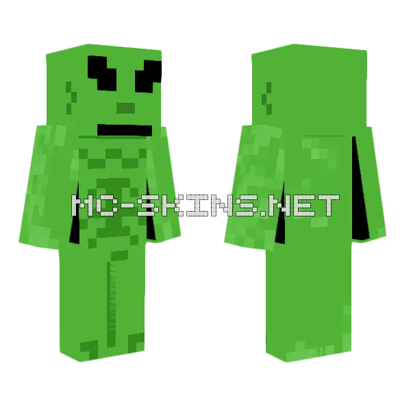 GTA Green Alien Minecraft skin, front and back