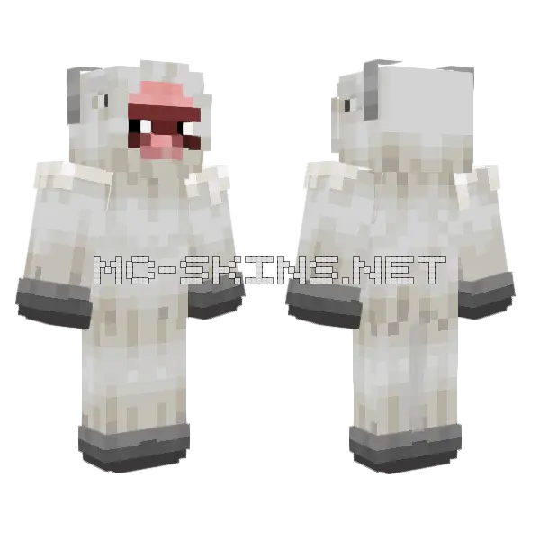 Guggleino Goat Minecraft skin, front and back