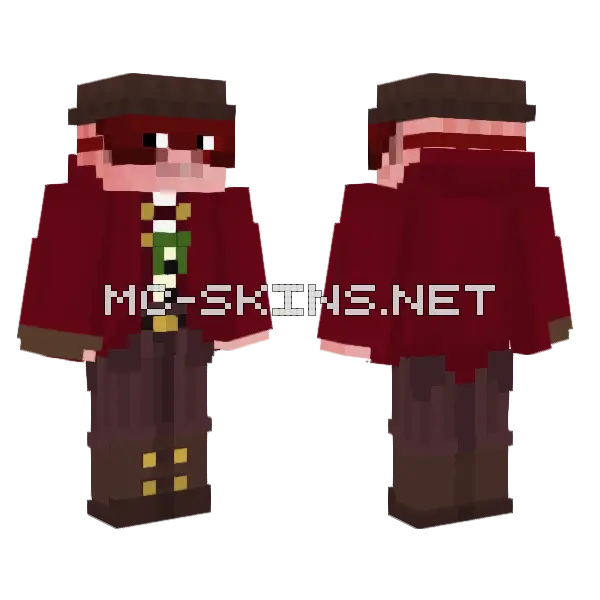 Guggleino The Cowboy Minecraft skin, front and back