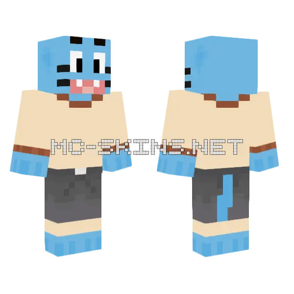 Gumball Watterson Minecraft skin, front and back