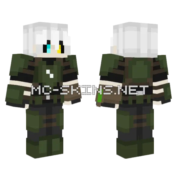 Gunner Corporal Ajax Minecraft skin, front and back