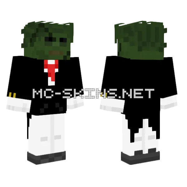 Gussy Fancy Zombie Minecraft skin, front and back