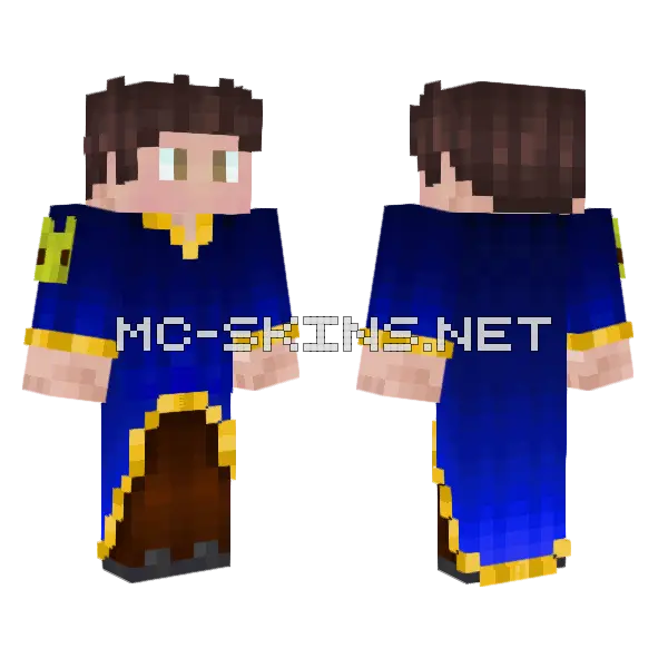 Guy In A Blue Robe Minecraft skin, front and back