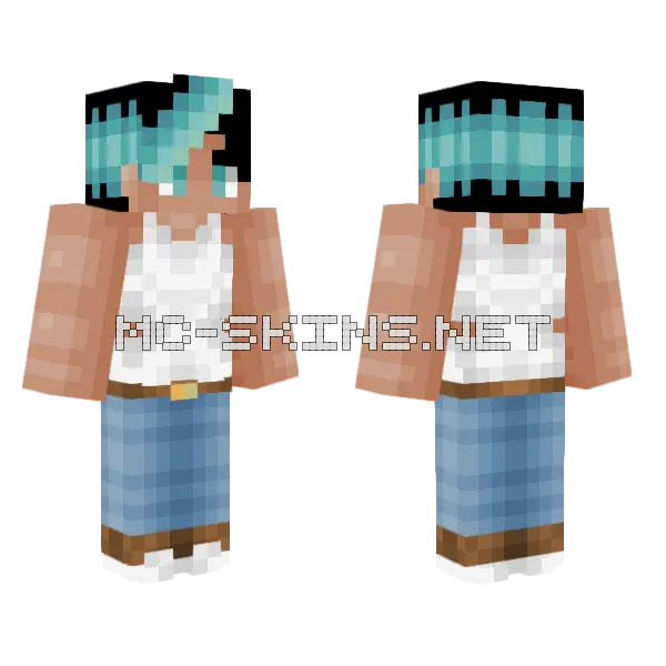 Guy White Male Crop Top Minecraft skin, front and back