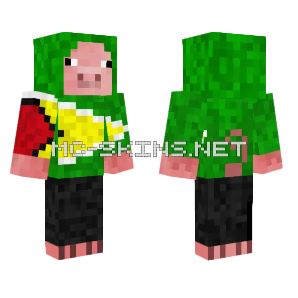 Guyanese Pig Minecraft skin, front and back