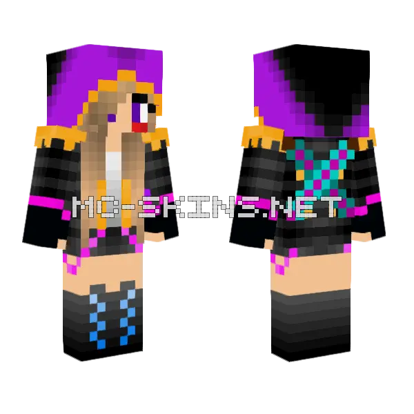 Gwen the Warrior Minecraft skin, front and back