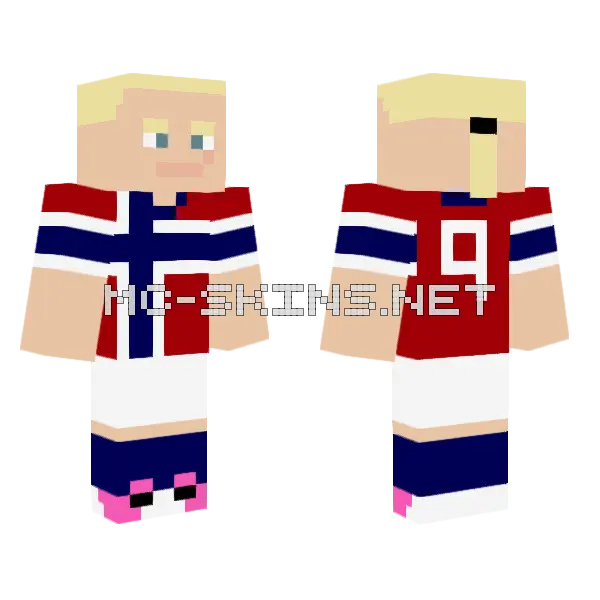 Haaland Footballer Skin Minecraft skin, front and back