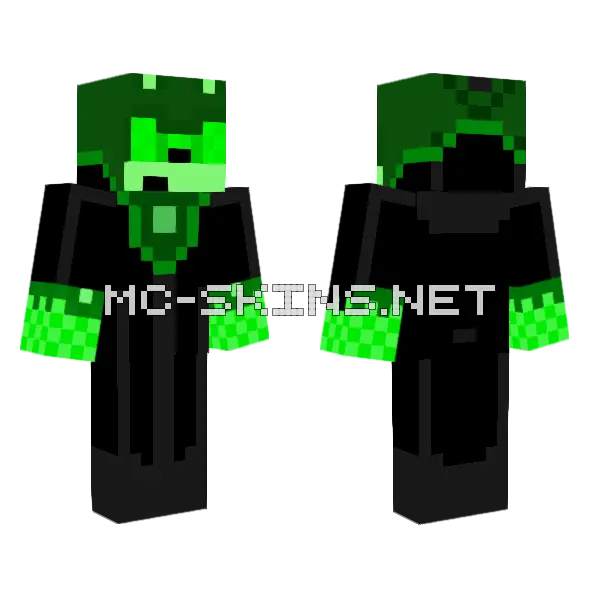 Hacker The Hedgehog My Version Minecraft skin, front and back
