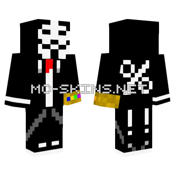 Hackermite Minecraft skin, front and back