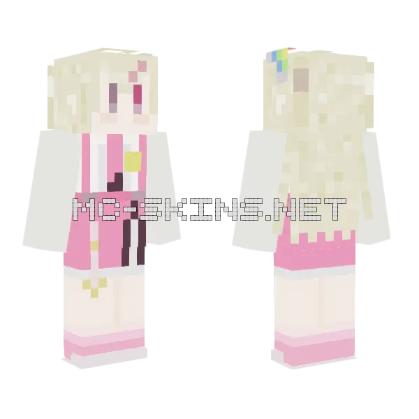 Hacuco Vtuber Minecraft skin, front and back