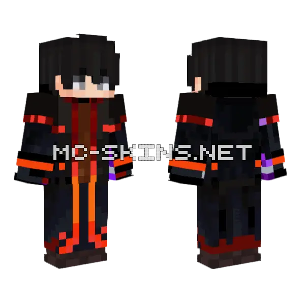Hahanoob Dark Outfit Minecraft skin, front and back