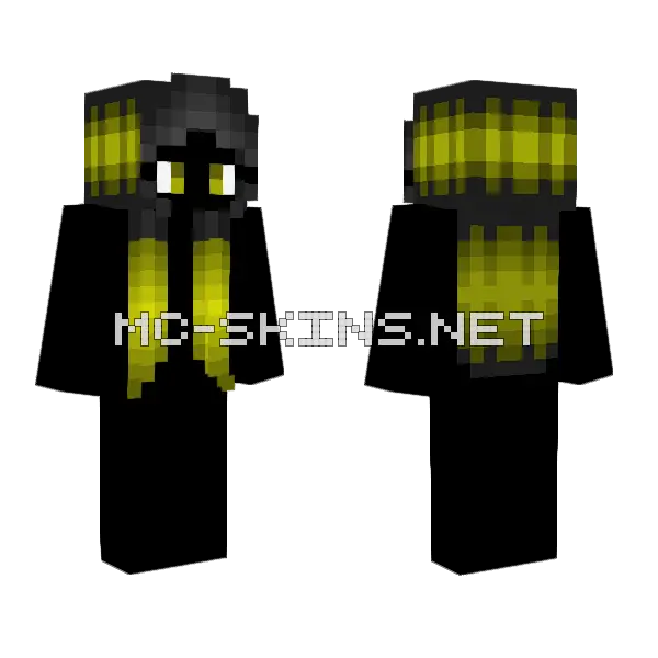 Hair Base Black Yellow Highlights Minecraft skin, front and back