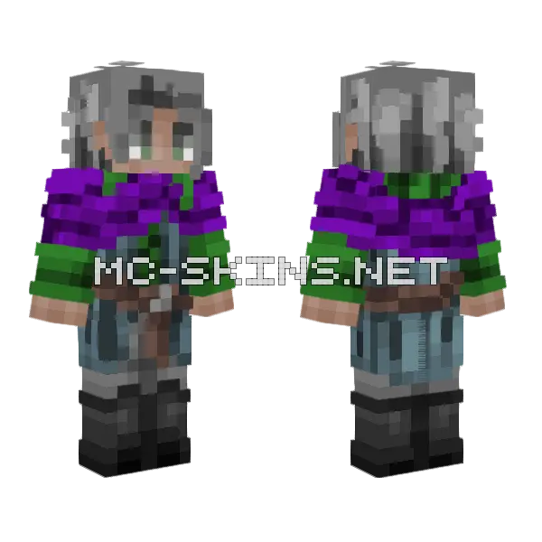 Half Elf Zen Minecraft skin, front and back