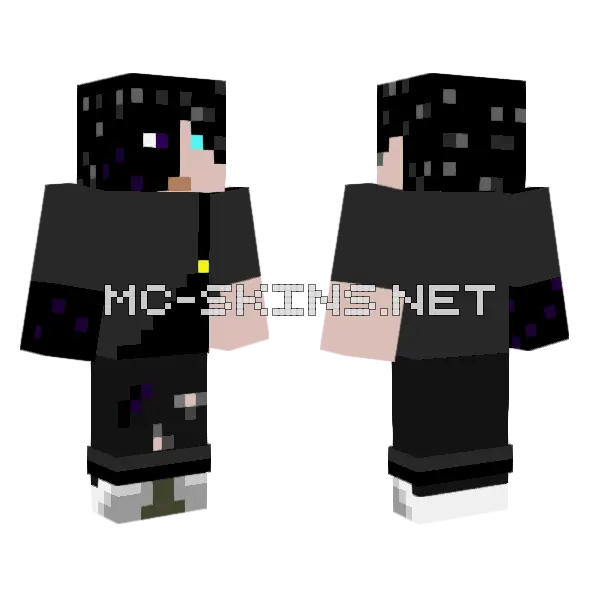 Half Ender Half Man Minecraft skin, front and back