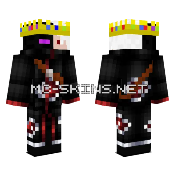 Half Enderman Akatsuki Minecraft skin, front and back